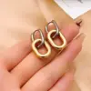 PVD Coated Gold Plated Silver Plated Geometric Oval 304 Stainless Steel Titanium Steel Elegant Hip-Hop Vintage Style Waterproof Non Tarnish Drop Earrings