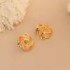 1 Pair Simple Style Round Square Heart Shape 304 Stainless Steel 18K Gold Plated Ear Studs