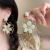 Wholesale [Holiday Island] Seaside Holiday Style Straw Suower Earrings Personality Elegant Skinny All-match Western Style Earrings