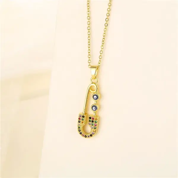 Wholesale Stainless Steel Titanium Steel 18K Gold Plated Fashion Plating Inlay Heart Shape Flower Bow Knot Zircon Pendant Necklace