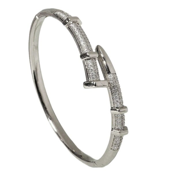 oly-e5c39cdee771972235d93276a9e3ff0b Wholesale 2025 New Cross-Border High-End Luxury Zirconia Bangle, Fashionable Diamond-Studded Open Bangle Jewelry