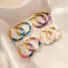 Wholesale 1 Pair IG Style Simple Style U Shape Enamel Plating 304 Stainless Steel 18K Gold Plated Earrings