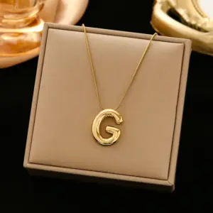 337 Letter G Snake Bones Chain-Gold