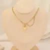 Wholesale Stainless Steel 18K Gold Plated Fashion Gold Plated Heart Shape Pearl Layered Necklaces