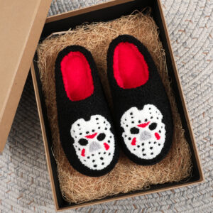 Cotton slippers-mask (black) / 42-43