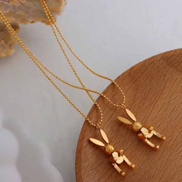 Wholesale PVD Coated Real Gold Plated 18K Gold Animal 304 Stainless Steel Waterproof Non Tarnish 304 Stainless Steel Necklace
