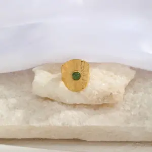 Jade Green Natural Stone-Gold