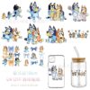 Wholesale Cartoon Bluey UV DTF Transfer Crystal Transparent Sticker 10cm Waterproof Scratch-Resistant Decorative Water Cup Wholesale Cross-Border