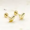 Wholesale PVD Coated Real Gold Plated 14K Gold Lips Flower Butterfly 304 Stainless Steel Simple Style Commute Waterproof Non Tarnish Ear Studs