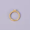 Wholesale 304 Stainless Steel Solid Color PVD Coated Zircon 18K Real Gold Plated Simple Style Classic Style Waterproof Non Tarnish Gold Rings