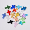 Wholesale Multicolor Glass Water op Cross Pendant Ins Niche Necklace Crescent Shape Pendant DIY Jewelry Aessories