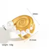 Wholesale PVD Coated Real Gold Plated 18K Gold Conch 304 Stainless Steel Vacation Classic Style Waterproof Non Tarnish Rings
