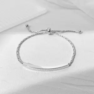 Ae145 Letter Pull Bracelet / Steel Color