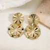 Wholesale Vacuum Plated Gold 201 Stainless Steel Round Wing Heart Flower Earrings Fashionable Elegant Casual Versatile All Seasons