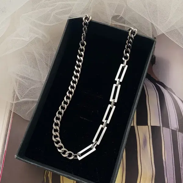 Wholesale Fashion Solid Color Titanium Steel Patchwork Bracelets Necklace 1 Piece