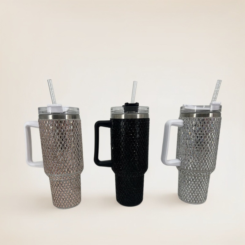 Wholesale New Solid Color Sticker 40oz Thermos C rtable rtable Vacuum Ice C Large Capacity Car C with Straw