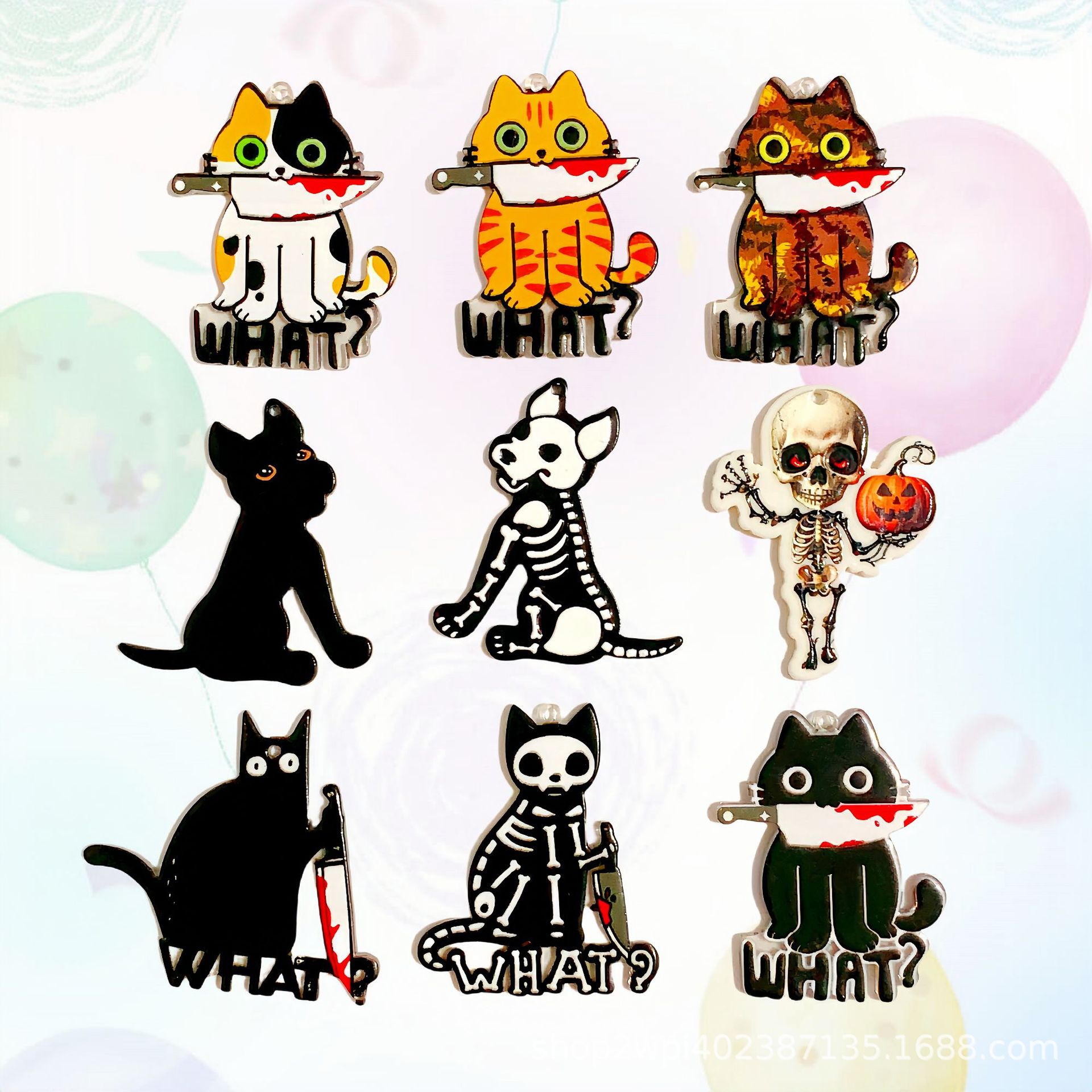 Wholesale Cat and Ppy Acrylic Keychain Aessories