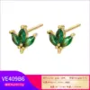 Retro Geometric Green Gemstones Diamond Copper Earrings Wholesale Nihaojewelry