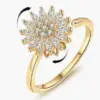 Wholesale Necklace Women's New-New Sunflower New Arrival Diamond-encrusted Sunflower Ins Ring Rotatable Clavicle Chain Jewelry