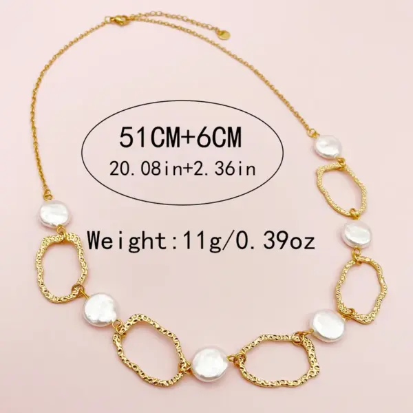 Wholesale PVD Coated Real Gold Plated 18K Gold Irregular 304 Stainless Steel Casual Simple Style Waterproof Non Tarnish 304 Stainless Steel Long Necklace