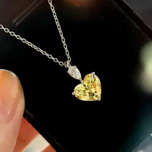 Wholesale Women'S Copper Diamond Heart Necklace Crystal Jewelry