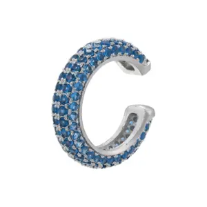 White Gold Color Sea Blue Diamond Single