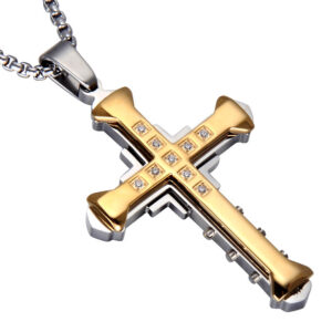 Knight gold + stainless steel chain