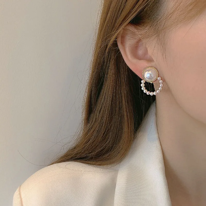 Wholesale 1 Pair Simple Style Round Inlay Alloy Zircon Ear Studs