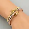 Wholesale Jewelry Fashion Geometric Copper Artificial Gemstones Diamond Bracelets