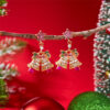 Wholesale Diamond Christmas tree bell Christmas earrings