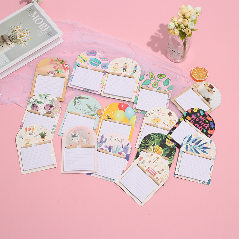 Wholesale Small Fresh Tearable Note Pad, rtable Pen to Take Notes at Any Time