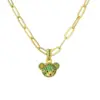 Wholesale Ig Style Cute Little Bear Copper Gold Plated Zircon Pendant Necklace In Bulk