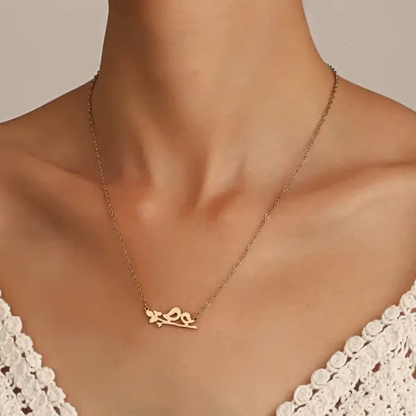 Wholesale PVD Coated Gold Plated Stainless Steel Fashion Waterproof Non Tarnish 304 Stainless Steel Necklace