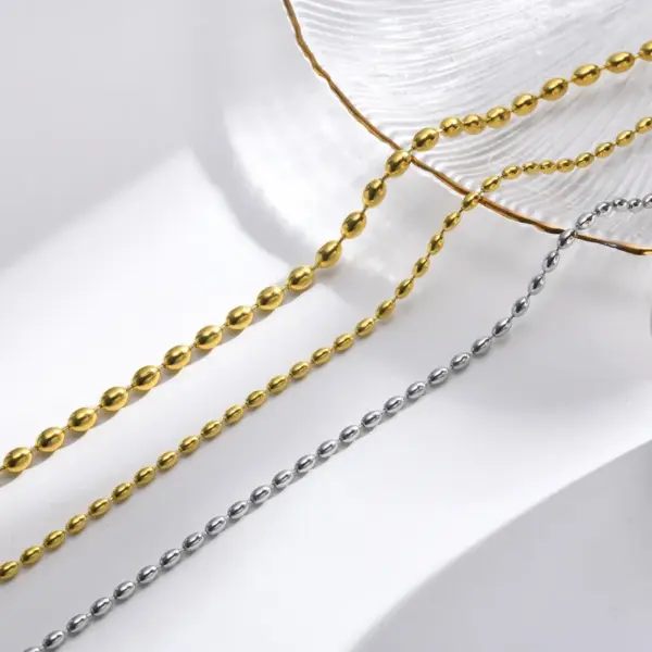Wholesale PVD Coated Real Gold Plated Solid Color 201 Stainless Steel IG Style Simple Style Waterproof Non Tarnish 201 Stainless Steel Necklace