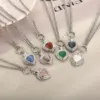 Wholesale Fashion Heart Shape Stainless Steel Inlay Opal Bracelets Necklace