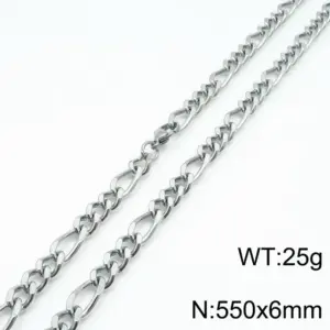 Steel Color 550 * 6mm = Necklace KN197217-Z