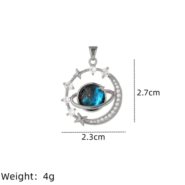 Wholesale IG Style Simple Style Star Planet 201 Stainless Steel Copper Plating Inlay White Gold Plated Gold Plated Resin Zircon
