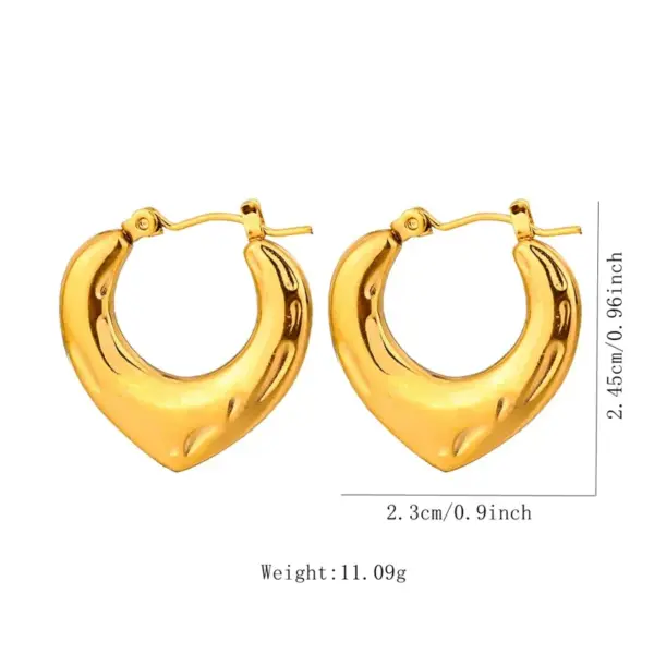 Wholesale Elegant Geometric/Heart/Waterdrop Solid 304 Stainless Steel Earrings Suitable For Women To Wear During Daily Commute Or Shopping