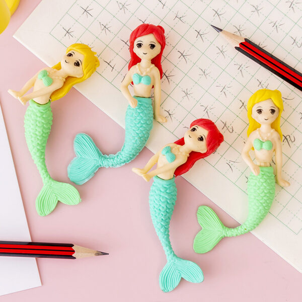 Wholesale Mermaid Shaped Card Eraser Set