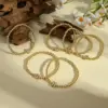 Wholesale Jewelry Casual Simple Style Letter Copper Zircon 18K Gold Plated Handmade Polishing Inlay Beaded Chain Bracelets