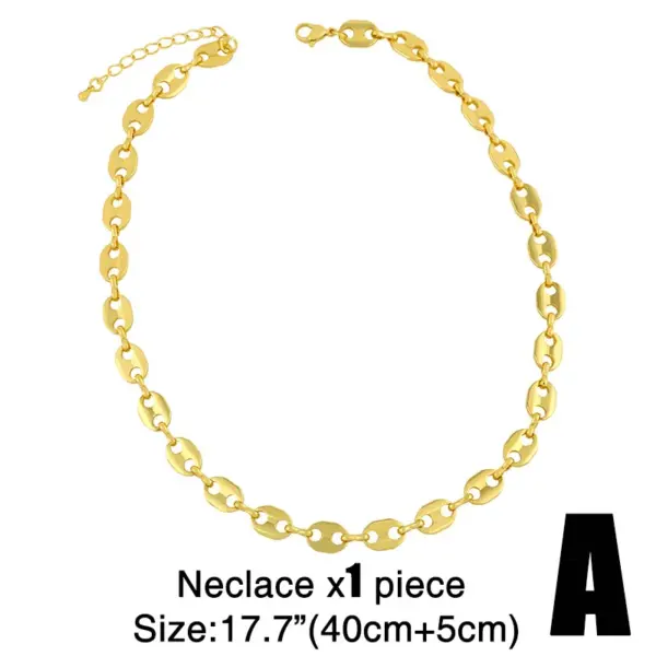 Wholesale Copper Cable Chain Plating Geometric Necklace
