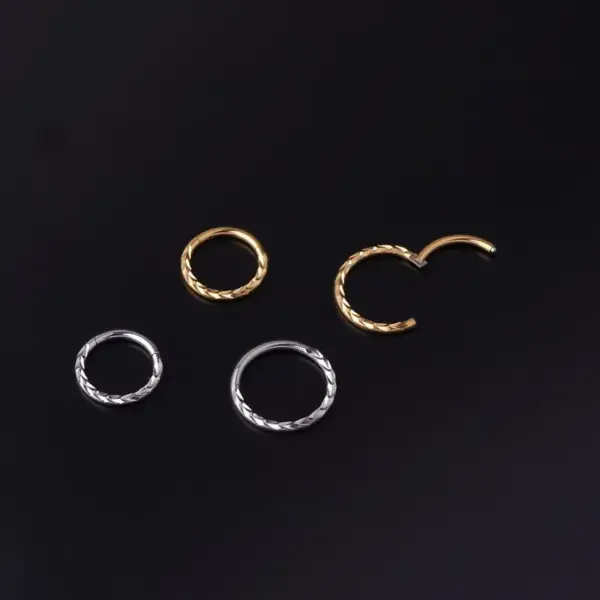316L Stainless Steel No Inlaid Zircon Nose Rings & Studs Circle Waterproof Non Tarnish Surgical Steel