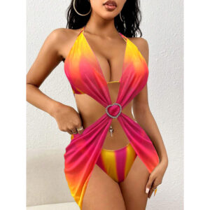oly-e63665c6f33edb90e13c5487a6a255ca Wholesale Qisiman 2024 European and American bikini love mesh AliExpress hot sale sexy swimsuit one-piece three-piece suit