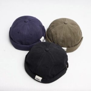 Wholesale Women's Japanese-style all-match Street hat, Four Seasons brimless hat, Retro Dome hip hop hat