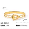 Wholesale INS Style Elegant Simple Round Oval Heart Shape 304 Stainless Steel Clasp Bracelet Pearl Zircon Bracelet Set Furnace Vacuum Electroplating 18K Women's Jewelry