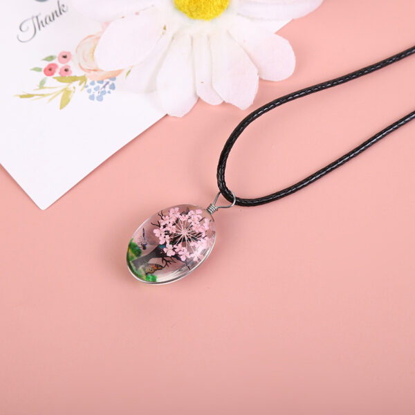 Wholesale Gypsophila Dry Flower Necklace Life Tree Plant Necklace