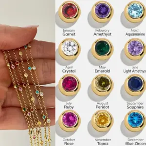 Wholesale Vacuum Plating 18K Gold Plated Birthstone 304 Stainless Steel Elegant Classical Lady 304 Stainless Steel Lobster Trigger Clasp Closure Bracelets