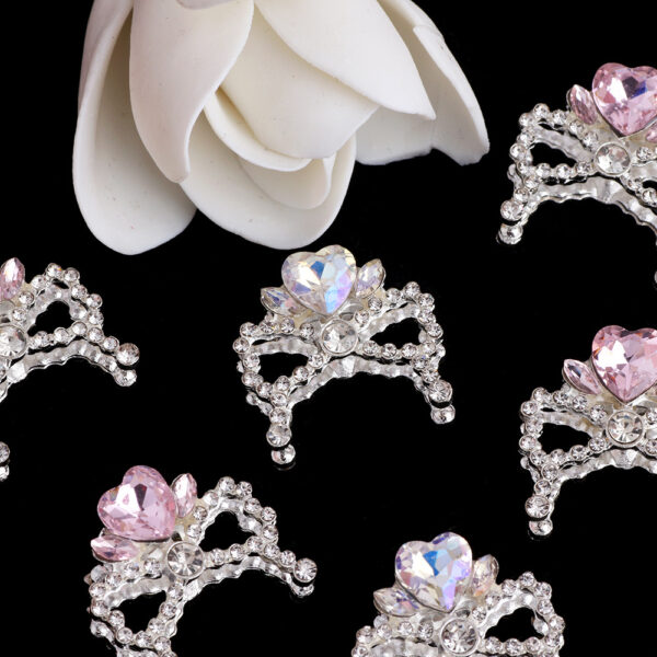 Wholesale Alloy love crystal bow crown diamond ball four-way hole beads DIY mobile phone chain key chain bag chain accessories