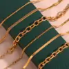 Wholesale 304 Stainless Steel Oval Solid Color PVD Coated 18K Real Gold Plated Simple Style Classic Style Waterproof Non Tarnish Plating Gold Bracelets