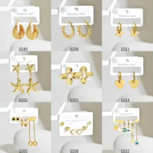 304 Stainless Steel Star Electroplating K Gold Plated Gold Plated Elegant Cute Drop Earrings Ear Studs